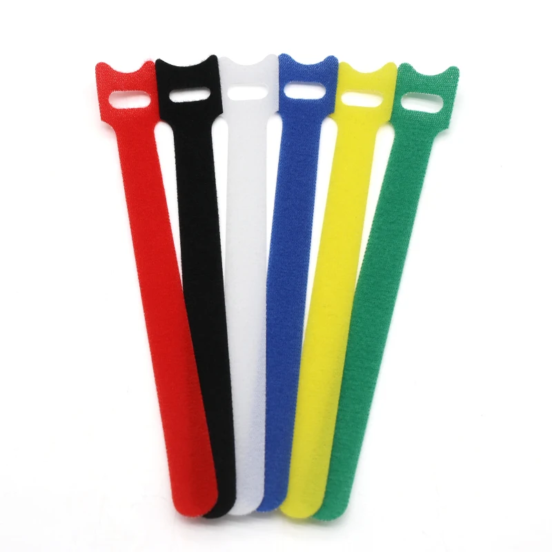 Wholesale Colorful 100pcs Self-locking Nylon Hook And Loop Strap Non-slip Cable Tie Wraps Zip Ties