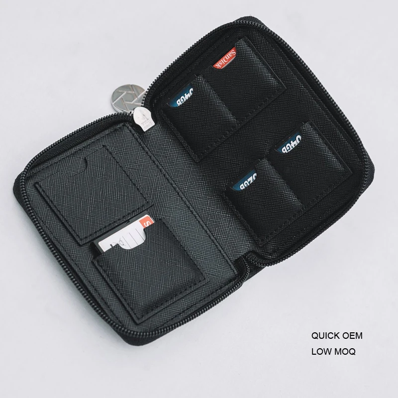 Empty Customize PU Leather Picture Cards Holder Package Case Micro SD Memory Boxes Nano Memory Card SD Card Case Holder