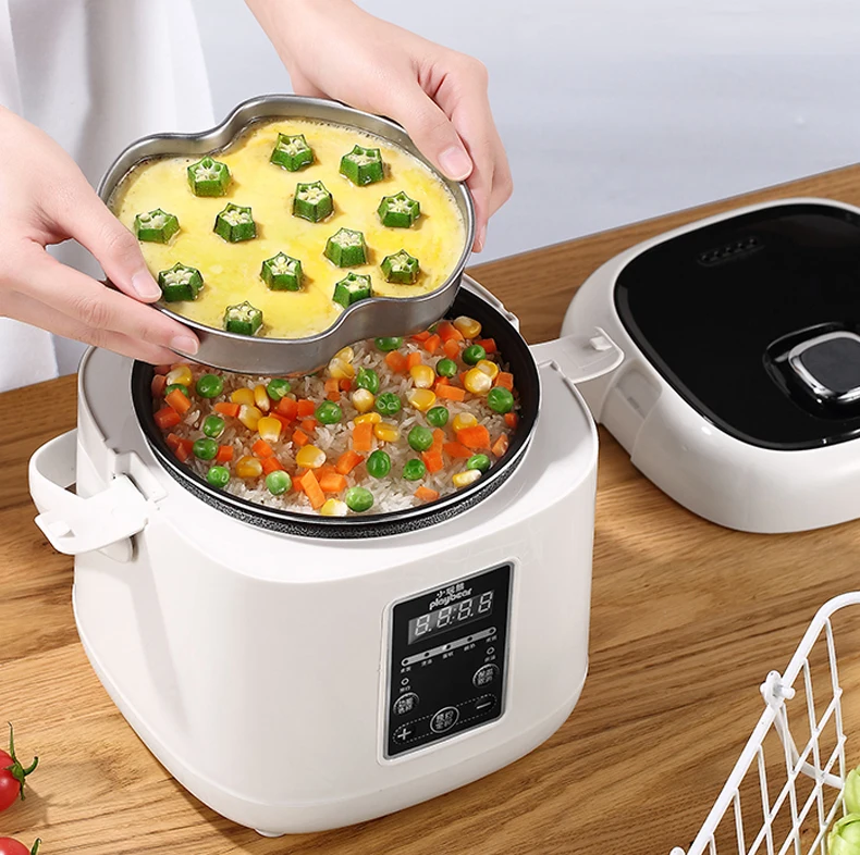 2L Portable Electric Heating Soup Stew Pot Keep Warm Smart Automatic Multifunctional Travel Non Stick Mini Electric Rice Cooker