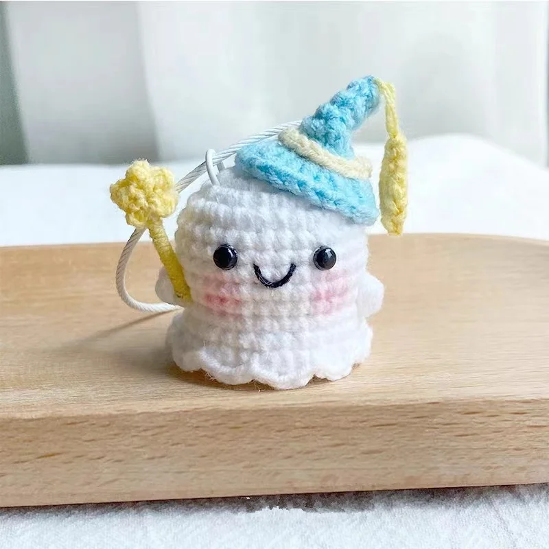 Wholesale Crochet Cotton Halloween Cute Ghost Amigurumi Keychain For Happy Halloween Ghosts Doll