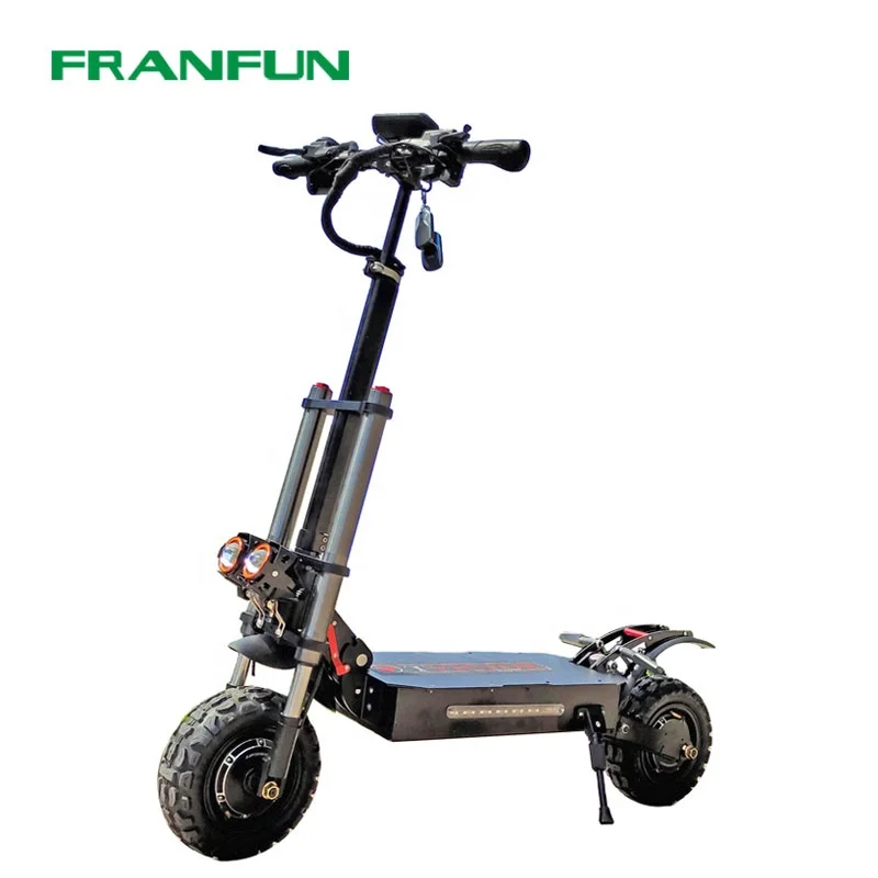 FRANFUN 11' 2400W Off-Road kick scooters fat tire dual motor stand up foot scooters