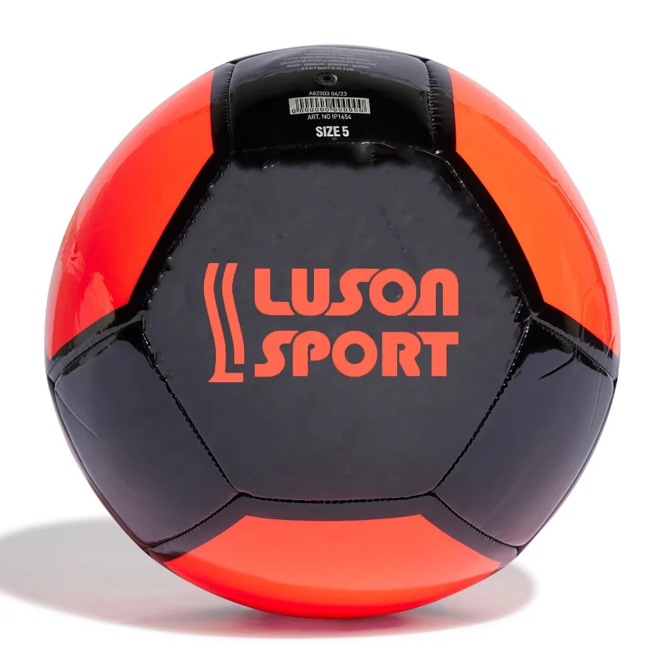 Luson Machine Sewn Soccer Black Brown Block Leather Soccer Ball For Student School Training Special Soccer Ball