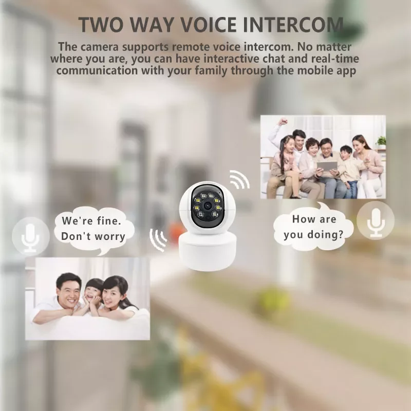 2023 New Camera Smart Pan Tilt Full HD 3MP Wireless Ip Camera Icsee Indoor Wifi CCTV Camera Baby Home Security Color at Night