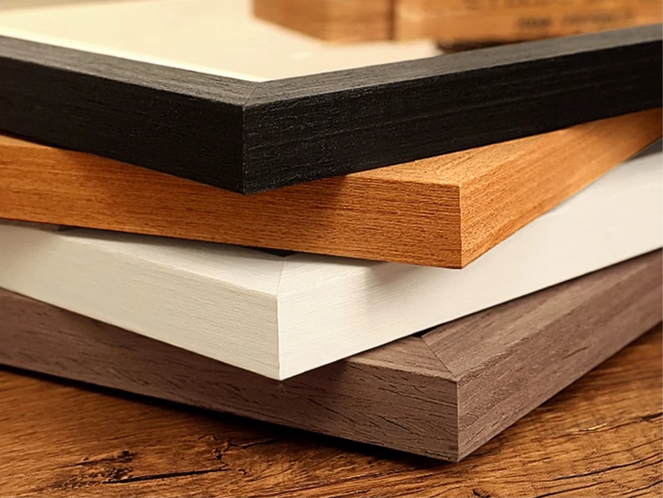 Natural Grain Solid Wood White Black Oak Customized A3 Pictures Wall Art Display Large Frame set big size Puzzle Frame with mat