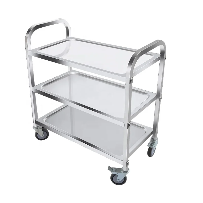 2/3/4 Tiers Shelf Detachable Trolley Hotel/Restaurant Stainless Steel Mobile Delivery Dining/Trolley food service cart