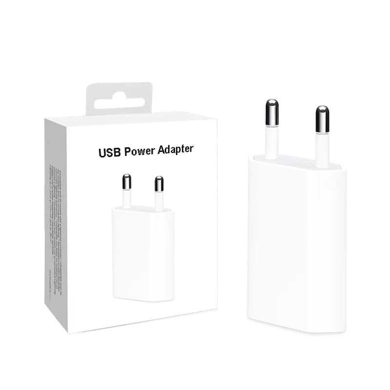 Factory Wholesale USB Adapter 5V 1A  EU Plug Wall USB Charger 5W for iPhone Phone Charger