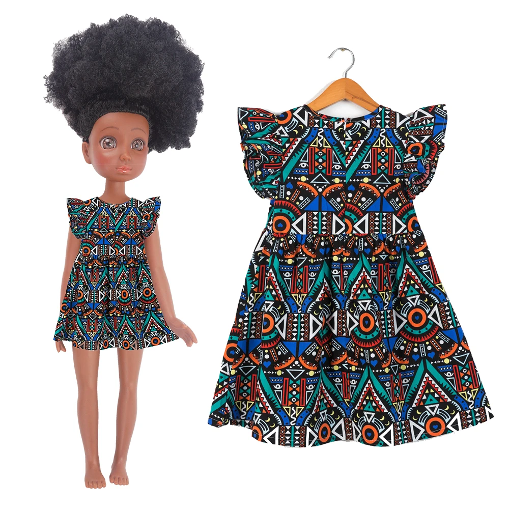 Matching Child and Doll African style girls kids clothing as a gift for 14.5inch dolls and children