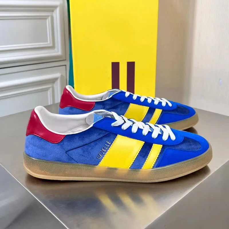 Italian luxury brand Gazelle Sneaker with G canvas Casual Shoes Trainers designer Classic Outdoor Shoe
