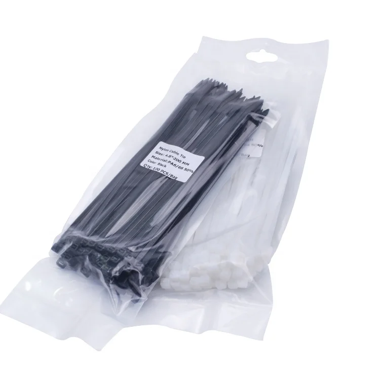 4.8*200mm Factory direct white nylon cable ties Self Locking Plastic Zip Cable Tie Tag with Label