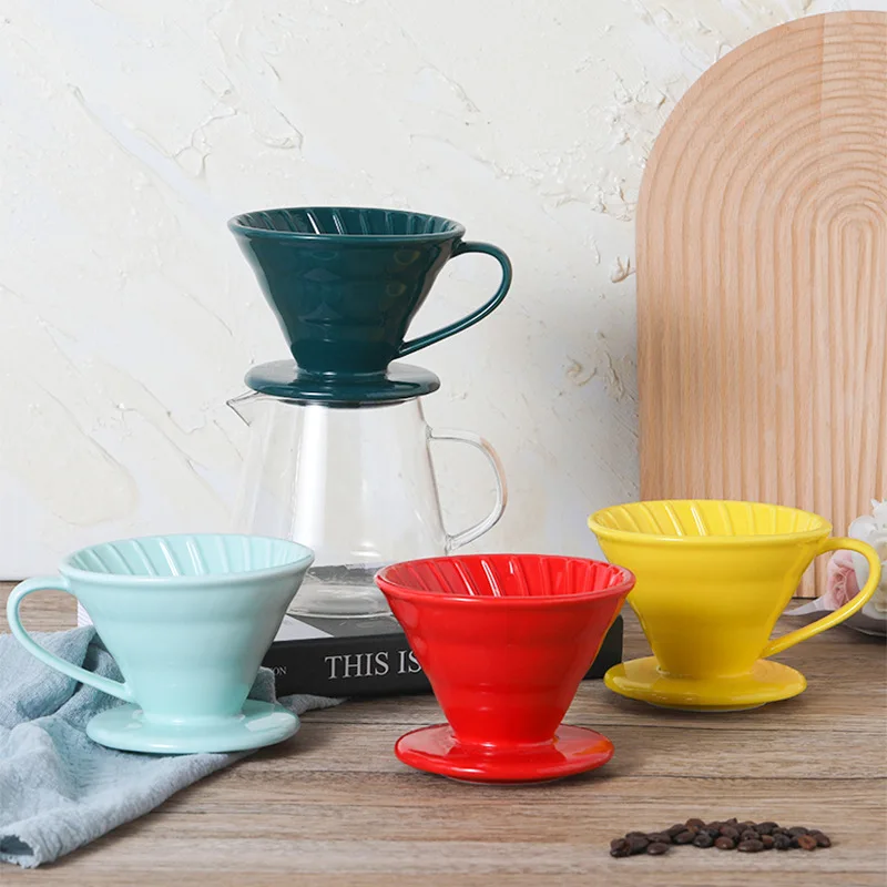 Household Hand Brewed Coffee Pot Porcelain Coffee Cup Ceramic Coffee Dripper Set Ceramic Filter