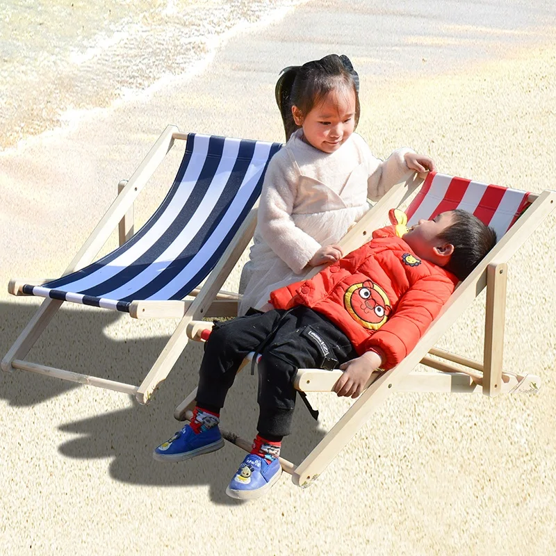 wooden children outdoor folding deck chair beach chair
