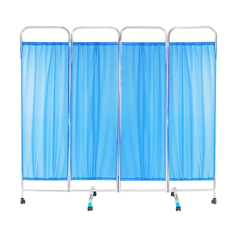 Hospital Ward Nursing Equipment Stainless Steel 3,4 Panel Folding Screen