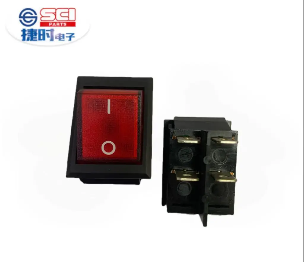 TAIWAN SCI  Original manufacturer switch 16A125V 10A250V  4P 6P DPST DPDT rocker switch with LED light