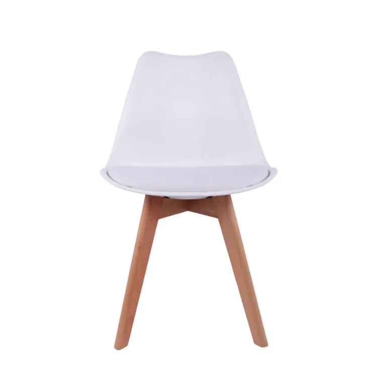 
Interior home furniture dining room tulip chairs with natural wood leg and pp seat plastic dinning chairs 