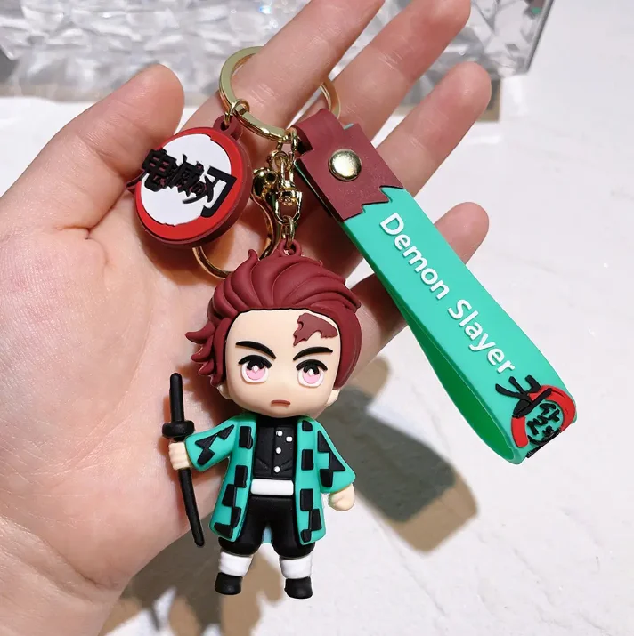 Kamado Tanjirou Kamado Nezuko Agatsuma Zenitsu Hashibira Inosuke Key Ring Demon Slayer Cartoon Keychains Decoration Gift
