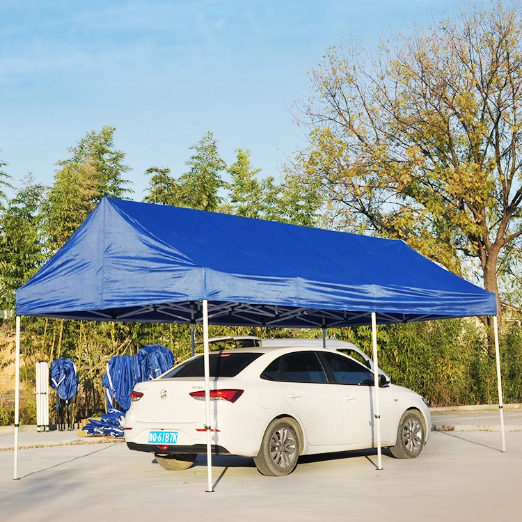 Outdoor Warehouse Hexagonal Steel Frame Camping Canopy Car Parking Semi Automatic Tent