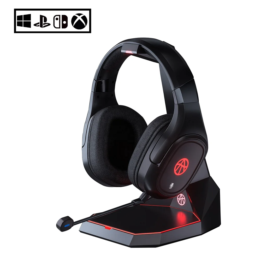 2.4G gaming headset digital surround sound Wired Stereo 50mm Neodymium Speaker Foldable Headphone with Mic