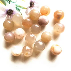 Wholesales natural smooth surface crystal cherry blossom agate gemstone single loop round beads bracelet for birthday gifts