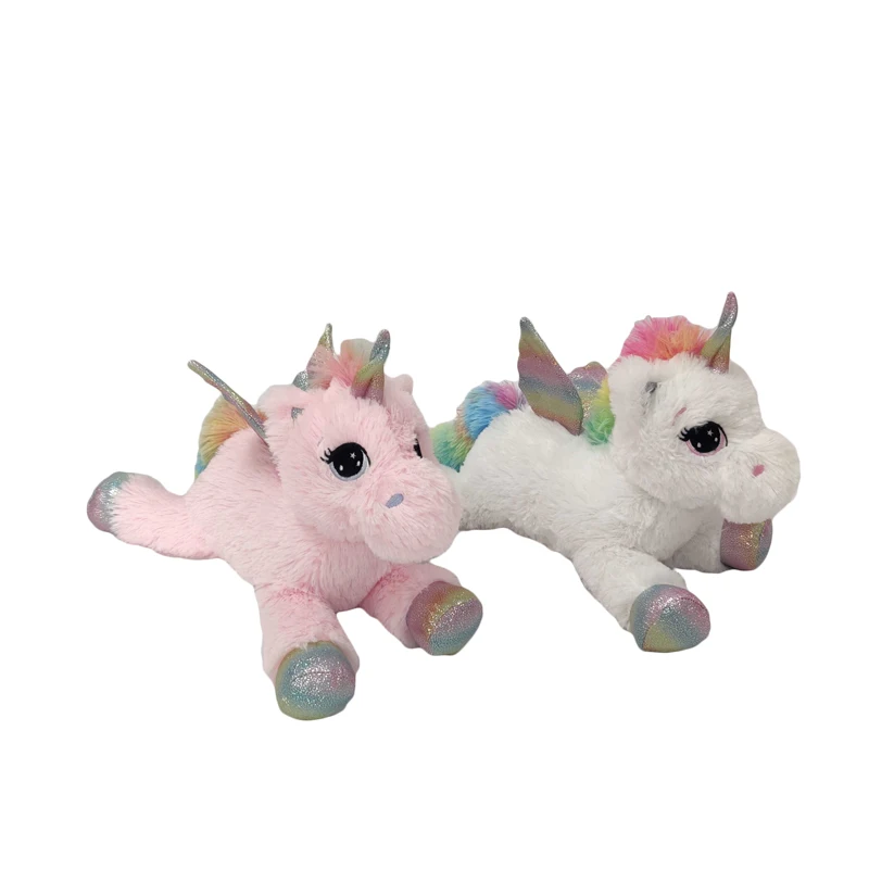
Hot Sales Custom Cute Giant Stuffed Animal Unicorn Plush Toy Pink Rainbow Unicorn Pegasus with Wings 