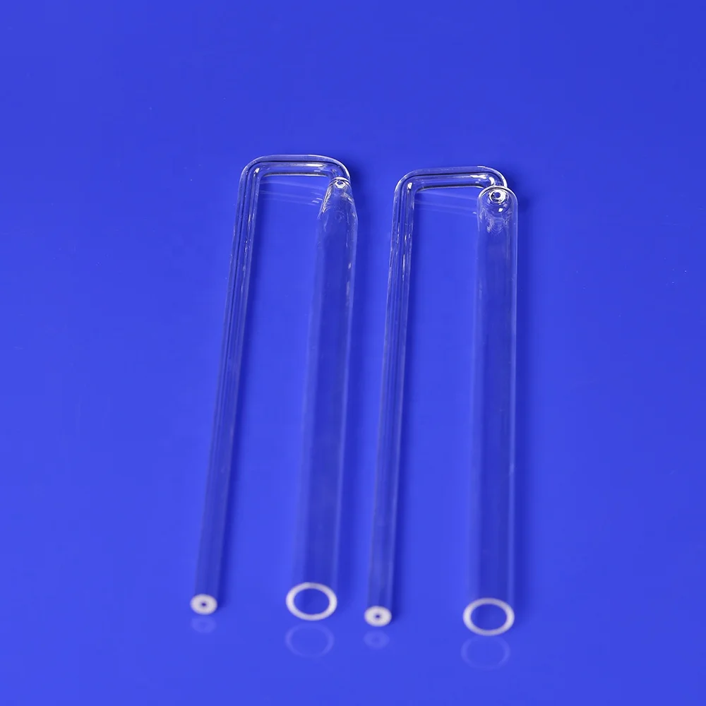 Transparent U Shape Quartz Test Tube Fused quartz Tube for BET Chemical Analysis