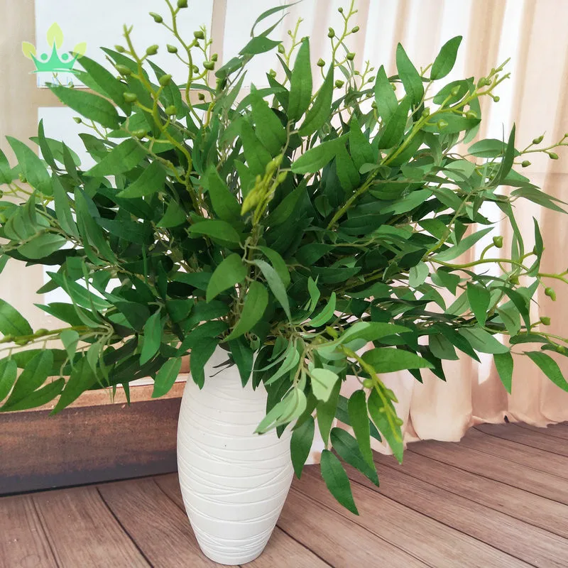 Silk Willow Jungle Leaves Greenery Vines Garland Fake Willow Twigs String in Green for Indoor Outdoor Wedding Decor Jungle Party