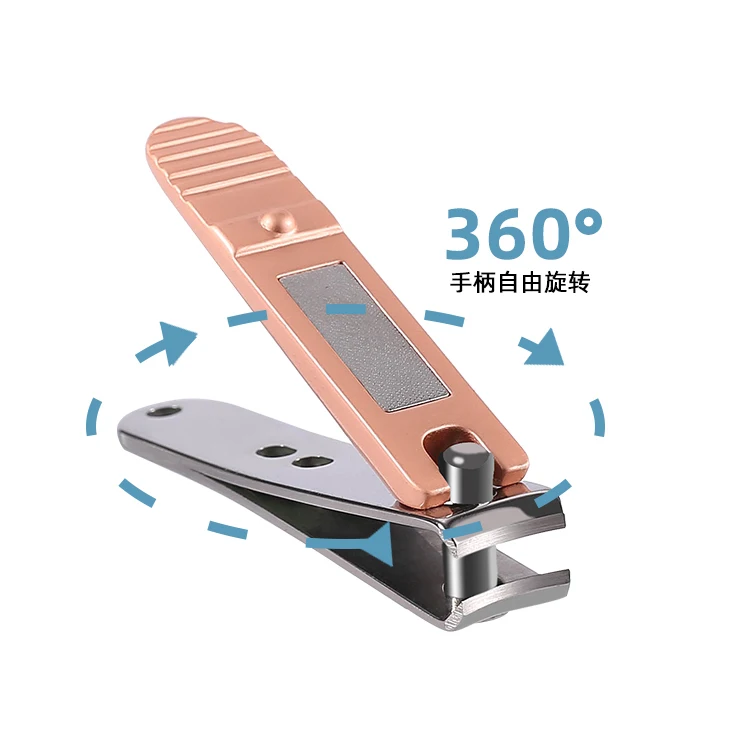 Fashion Rose Gold Manicure Set Professional Easy Used Anti Splash Sharp Jaw Nail Clippers Set