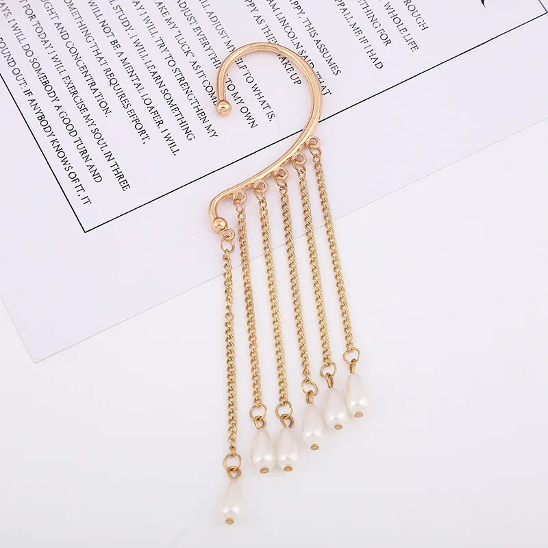 New niche baroque long pearl earrings women exaggerated geometric tassel fashion jewelry earrings