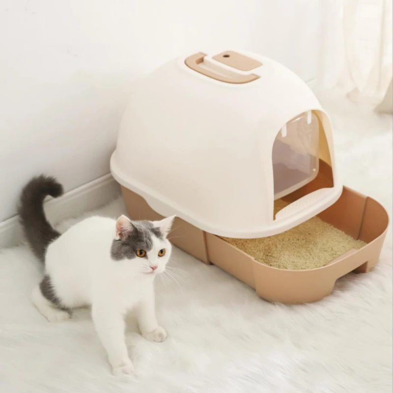 Cat Clean Up Products Plastic Large Space pp material clean sanitary cat litter toilet pet grooming cat litter box