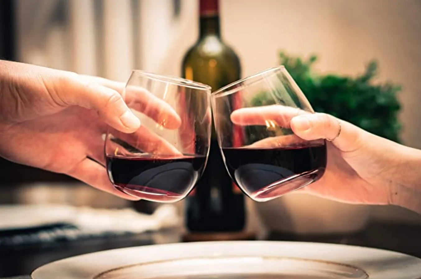 Wholesale Cheap Stemless Wine Glass Tumbler Custom 15oz  Crystal Set of 6 Glassware for Wedding Red Wine Soda and other Beverage