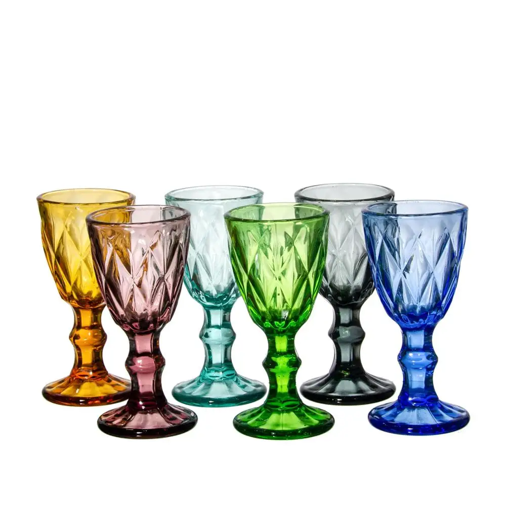 Samyo Wholesale Machine Pressed Novelty Colored Wine Glass