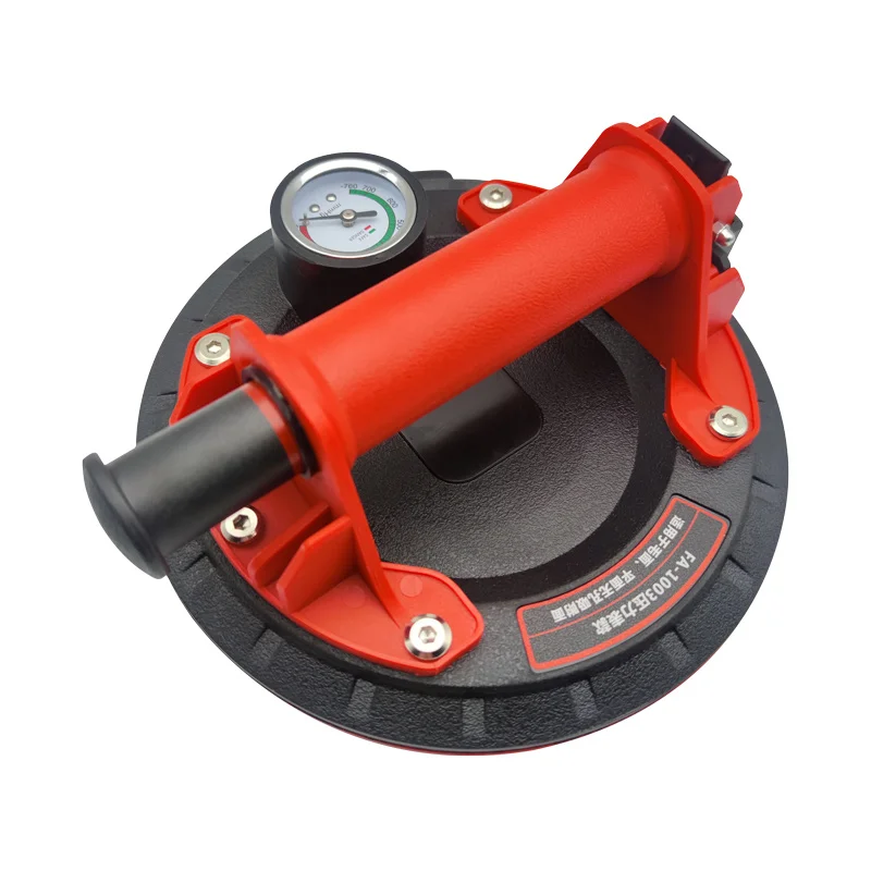 Manual Press Suction Cup Handling Tools Equipped With Gas Pressure Gauge 8 Inches Double-layer Rubber Chassis