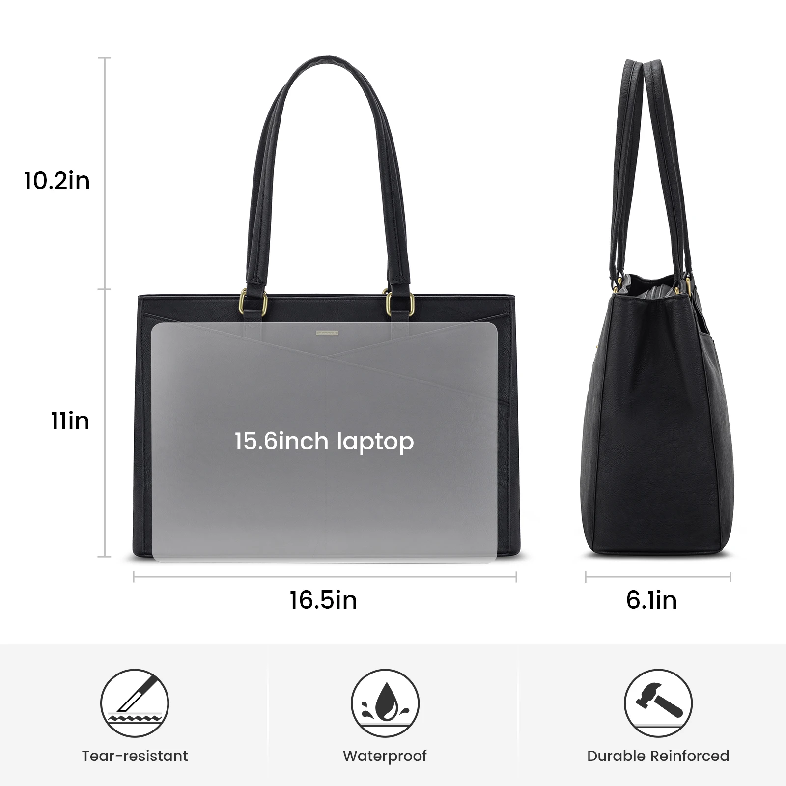 Fashion Carry on Elegant Ladies Laptop Tote Bag Waterproof Leather Computer Bags Women Business Office Work Briefcase