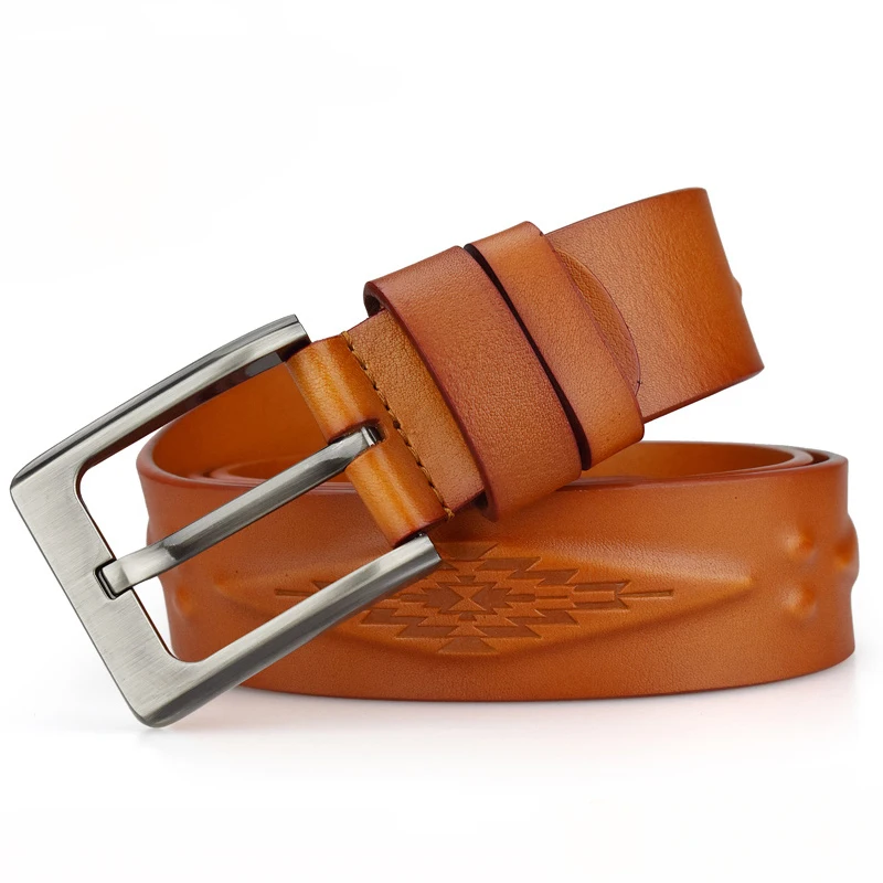 Wholesale Customized Luxury Leather Belt pin buckle Waisted Belt High Quantity Genuine leather Men Belt