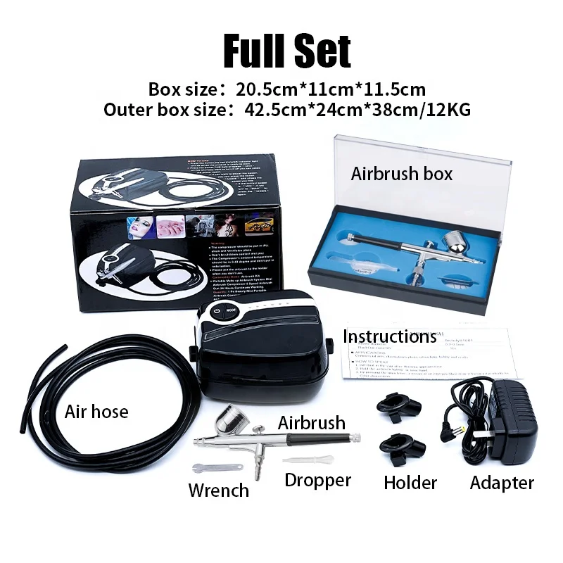 Novelty electric hair dye airbrush set for makeup