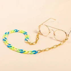 Unique design sense macaron color eyeglasses chain trendy party style for women jewelry