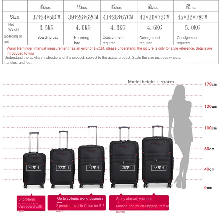 Large Capacity Men Universal Wheel Students Oxford Cloth Travel Luggage Bag Password Travel Box Business Suitcase Luggage