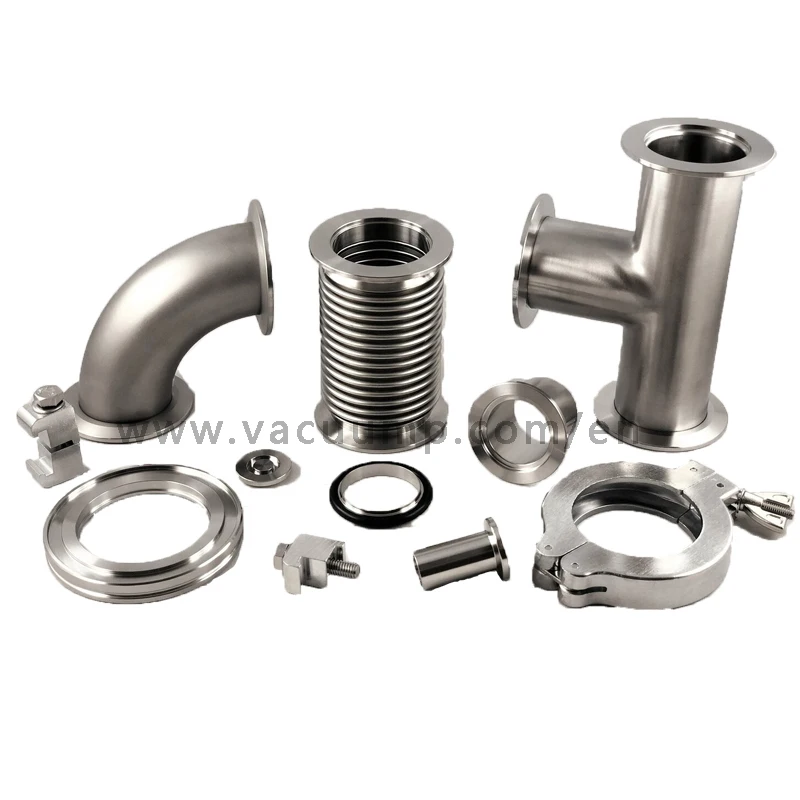 
ISO KF25 Stainless Steel Metal Thin Wall Flexible Expansion Compressible Vacuum flange pipe Bellows 