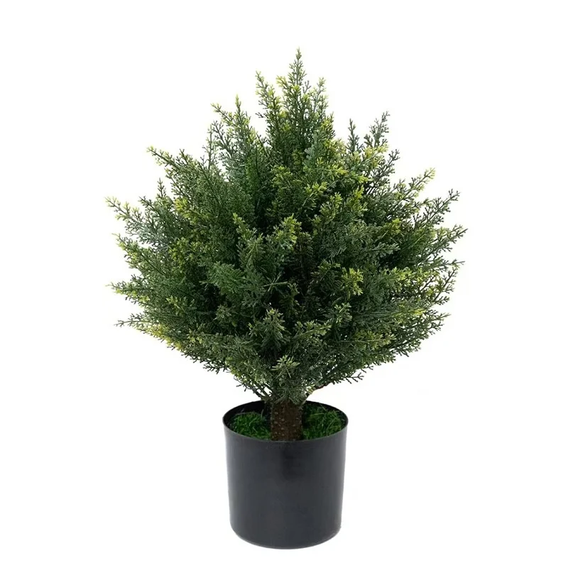 Cross-Border Removable Indoor Hotel Pine Cypress Tree Ornament Simulated Christmas Tree Ornament Potted Artificial Plant