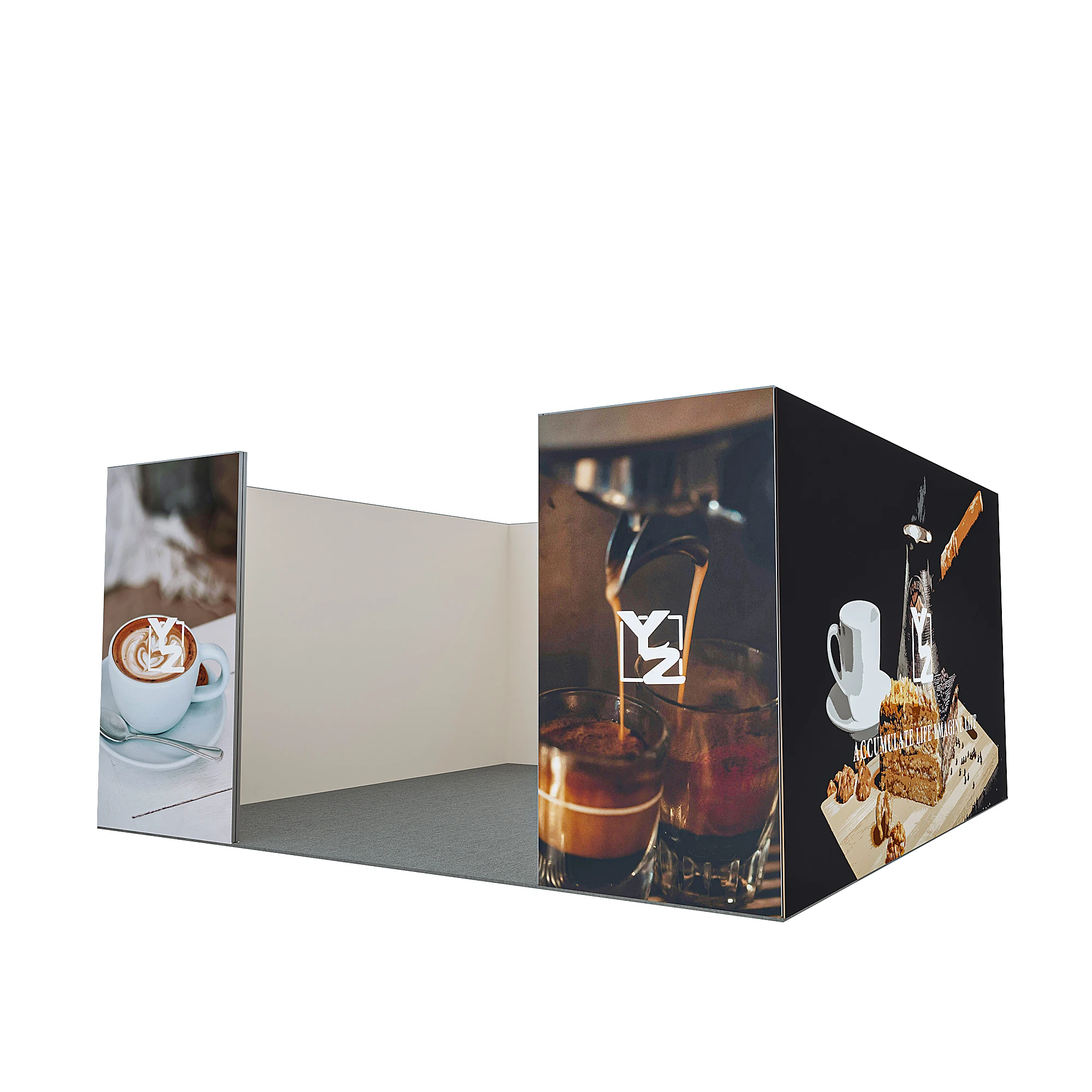 1.5 meter high mall activity booth Quick installation Three combinations With roof