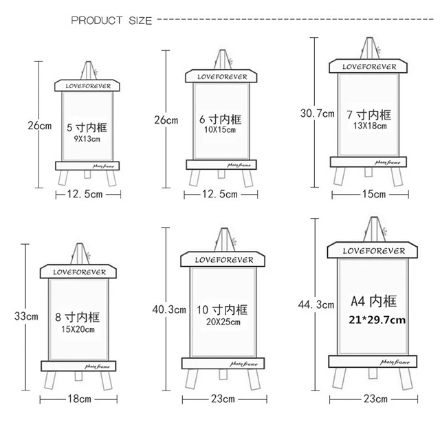 
Pine wood photo frame easel photo frame multi-size custom picture frame wedding birthday gift 