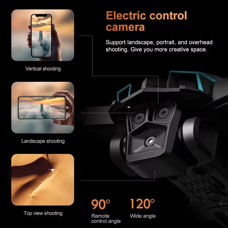 2025 New K12MAX Drone Professinal 8K Three Camera Wifi FPV Obstacle Avoidance Optical Flow Hover Wide Angle RC Quadcopter Drones