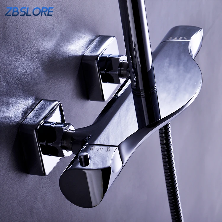 Wholesale Outdoor Rain Shower Fixtures Triple Function Rovate Brass Multiple Spray Shower System