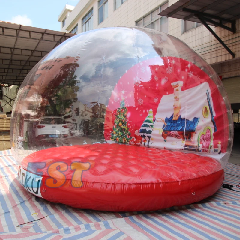 Large Human Size Giant Christmas Inflatable Snow Globe Outdoor Decoration Photo Booth Transparent Bouncy Bubble House