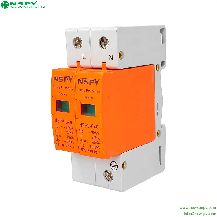 Ac Surge Protector for Lightning Protection Pv Surge Protective Device 2P 30 Amp Surge Surpressor Solar Spd 1000v 40 20