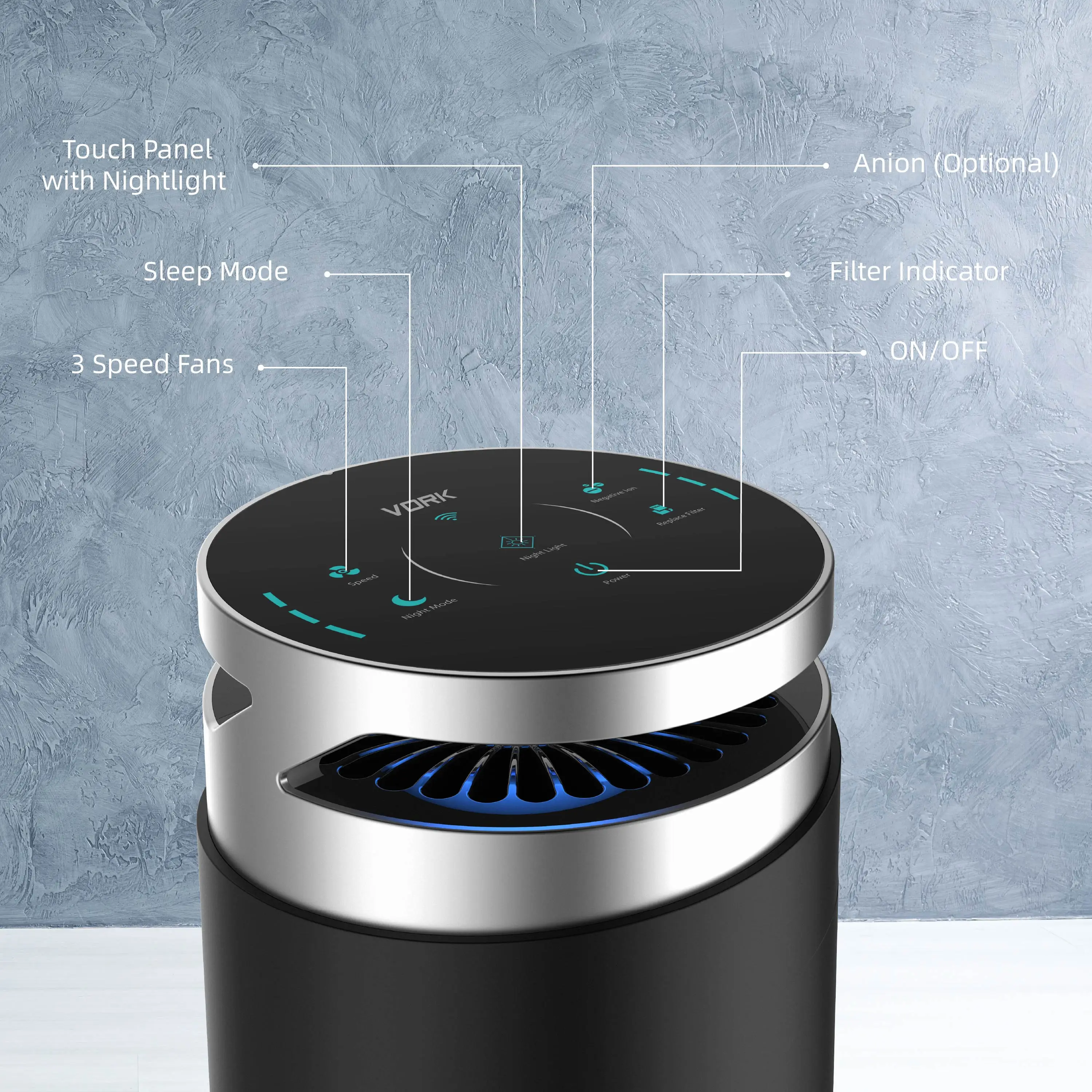 Best CADR 800 China supplier Ionization Generator Home Big Large room hepa air purifier with wheel