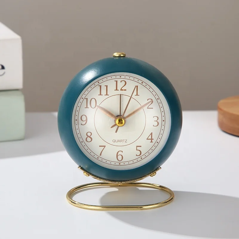 2024 New Style Circular Bedroom Desktop Alarm Clock 3inch Modern High Quality Alarm Clock