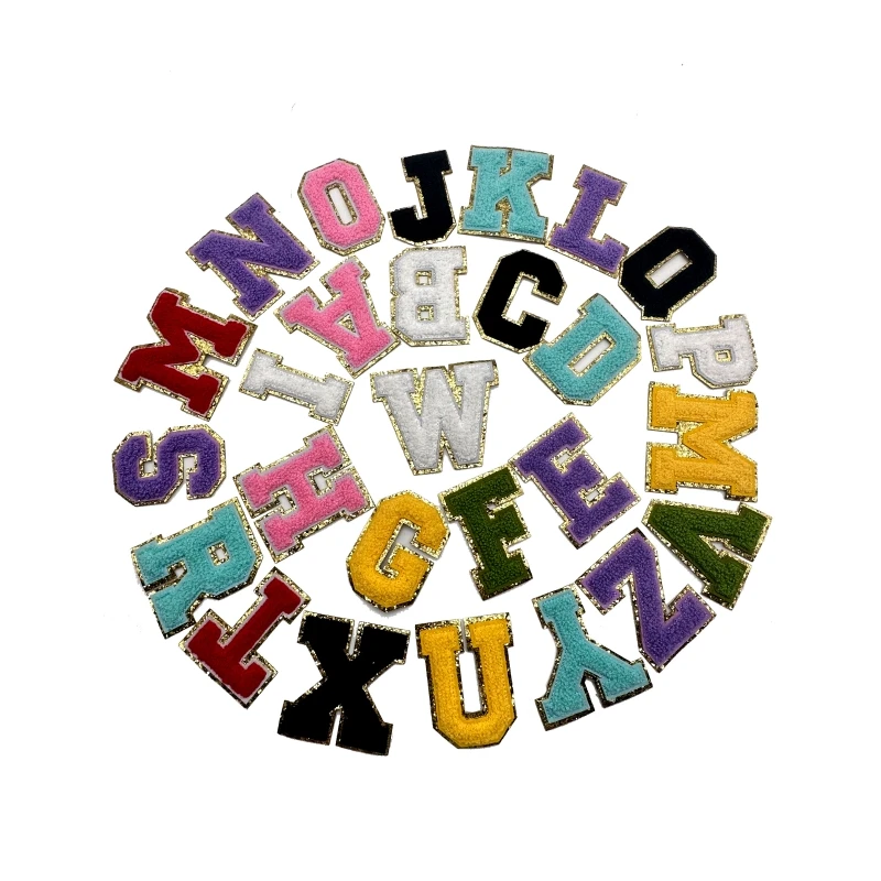 High quality Chenille patches Iron On patch for Clothes embroidery number patches design Chenille Numbers Embroidery