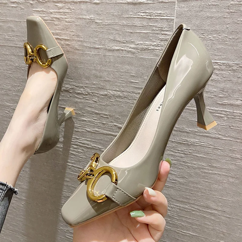 2021 Women Pumps Fashion Thin Low Heels Sandals Shoes For Woman Shallow Pointed Toe Heel office Shoes Female Elegant Pumps Shoes