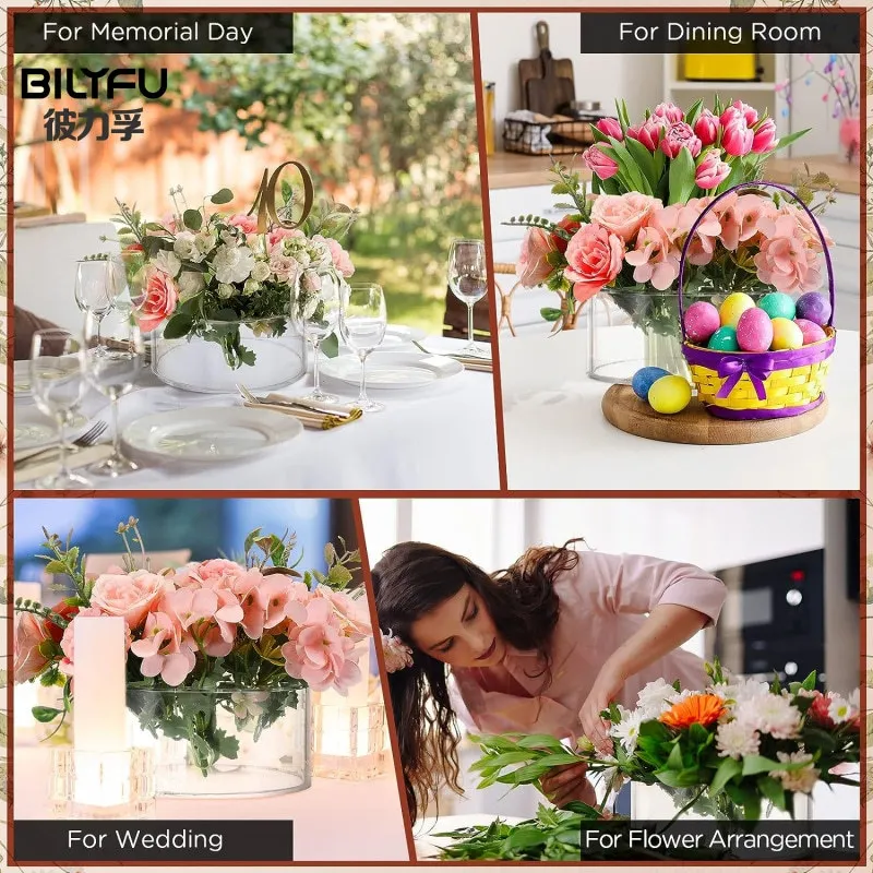 Acrylic Vase Plinths Display Stand Set Home Wedding Table 12 Holes Round Simple Acrylic Flower Box Through