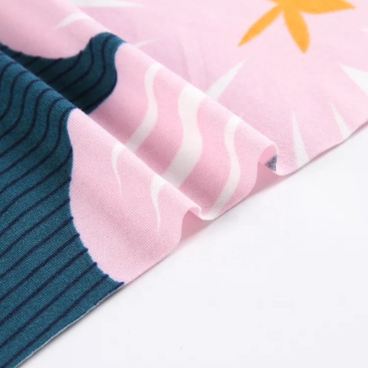 Shaoxing textile market milk silk polyester spandex textile printed single jersey fabric